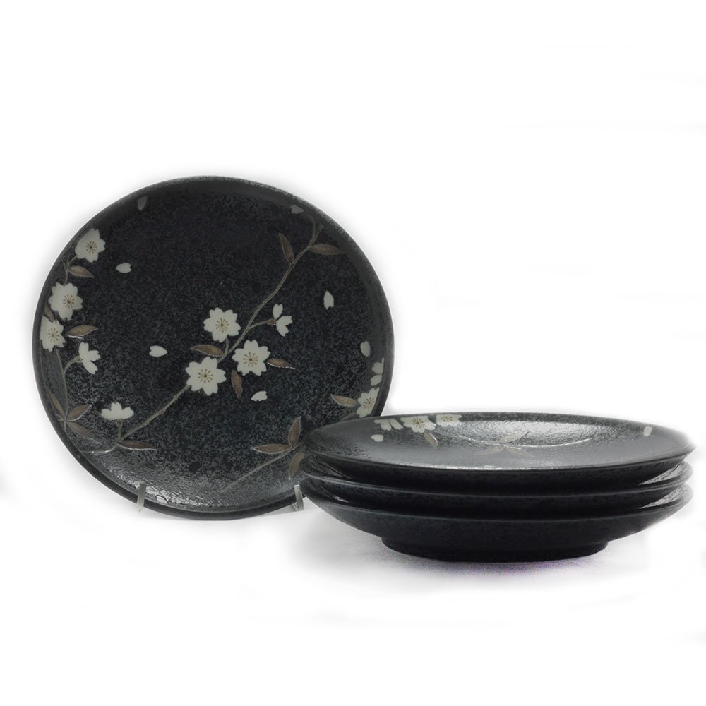 Black Sakura 19cm Plate (4/bx)