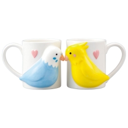 Pair Mugs Love Birds