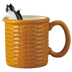Basket Mug Black Cat