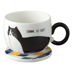 Coaster Mug Black Cat