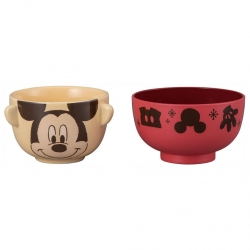 Smalll Rice & Miso Soup Bowl Set Mickey Mouse