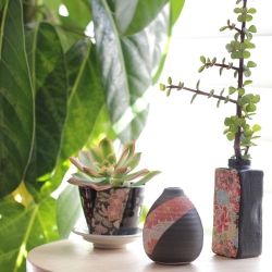 Shiki Yuzen Rectangle Japanese Bud Vase